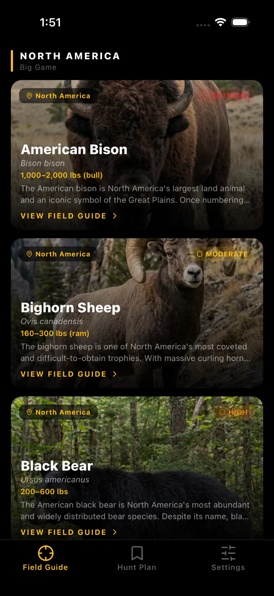 AimVitals North America species list